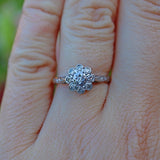 Ellibelle Jewellery ART DECO DIAMOND 18CT GOLD DAISY CLUSTER RING