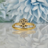 Ellibelle Jewellery ART DECO DIAMOND 18CT GOLD DAISY CLUSTER RING