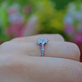 Ellibelle Jewellery ART DECO DIAMOND 18CT GOLD DAISY CLUSTER RING