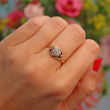 Ellibelle Jewellery Art Deco Diamond 18ct Gold Daisy Crossover Ring