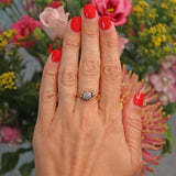 Ellibelle Jewellery Art Deco Diamond 18ct Gold Daisy Crossover Ring