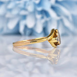 Ellibelle Jewellery Art Deco Diamond 18ct Gold Daisy Crossover Ring