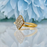 ART DECO DIAMOND 18CT GOLD PANEL RING