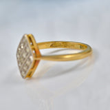 ART DECO DIAMOND 18CT GOLD PANEL RING