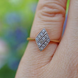 ART DECO DIAMOND 18CT GOLD PANEL RING