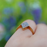 ART DECO DIAMOND 18CT GOLD PANEL RING