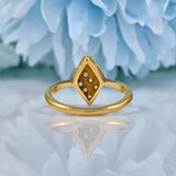 ART DECO DIAMOND 18CT GOLD PANEL RING