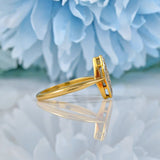 ART DECO DIAMOND 18CT GOLD PANEL RING