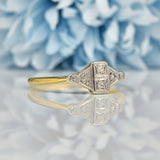 Ellibelle Jewellery ART DECO DIAMOND 18CT GOLD PANEL RING