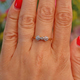 Ellibelle Jewellery Art Deco Diamond 18ct Gold & Platinum Bow Ring
