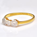 Ellibelle Jewellery Art Deco Diamond 18ct Gold & Platinum Bow Ring