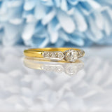 Ellibelle Jewellery Art Deco Diamond 18ct Gold & Platinum Engagement Ring (0.20ct)