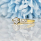 Ellibelle Jewellery Art Deco Diamond 18ct Gold & Platinum Engagement Ring (0.25ct)