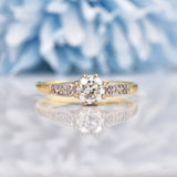 Ellibelle Jewellery Art Deco Diamond 18ct Gold & Platinum Engagement Ring (0.55ct)