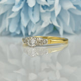 ART DECO DIAMOND 18CT GOLD SOLITAIRE RING