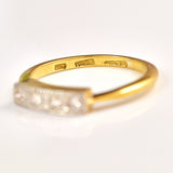 Ellibelle Jewellery Art Deco Diamond 18ct Gold & Platinum Four-Stone Ring