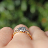 Ellibelle Jewellery Art Deco Diamond 18ct Gold & Platinum Panel Ring