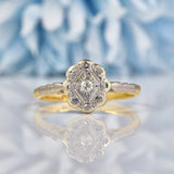 Ellibelle Jewellery Art Deco Diamond 18ct Gold & Platinum Panel Ring