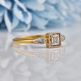 Ellibelle Jewellery Art Deco Diamond 18ct Gold & Platinum Ring