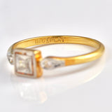Ellibelle Jewellery Art Deco Diamond 18ct Gold & Platinum Ring