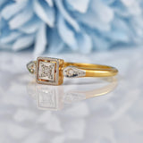 Ellibelle Jewellery Art Deco Diamond 18ct Gold & Platinum Ring