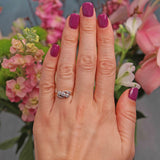 Ellibelle Jewellery Art Deco Diamond 18ct Gold & Platinum Three Stone Crossover Ring