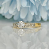 ART DECO DIAMOND 18CT GOLD SOLITAIRE RING