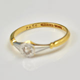 Ellibelle Jewellery ART DECO DIAMOND 18CT GOLD SOLITAIRE RING