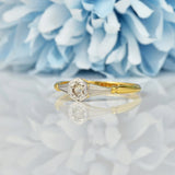 Ellibelle Jewellery ART DECO DIAMOND 18CT GOLD SOLITAIRE RING