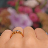 Ellibelle Jewellery Art Deco Diamond 18ct Gold Three Stone Bezel Ring