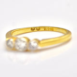 Ellibelle Jewellery Art Deco Diamond 18ct Gold Three Stone Bezel Ring