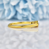 Ellibelle Jewellery Art Deco Diamond 18ct Gold Three Stone Bezel Ring