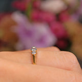 Ellibelle Jewellery Art Deco Diamond 18ct Gold Three Stone Bezel Ring