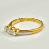 ART DECO DIAMOND 18CT GOLD TRILOGY RING