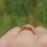 ART DECO DIAMOND 18CT GOLD TRILOGY RING
