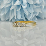 ART DECO DIAMOND 18CT GOLD TRILOGY RING