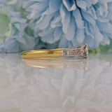 Ellibelle Jewellery ART DECO DIAMOND 18CT GOLD TRILOGY RING