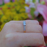 ART DECO DIAMOND 18CT GOLD TRILOGY RING