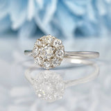 Ellibelle Jewellery Art Deco Diamond 18ct White Gold Cluster Ring (0.70ct)
