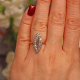 ART DECO DIAMOND WHITE GOLD & PLATINUM MARQUISE RING