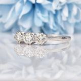 Ellibelle Jewellery Art Deco Diamond 18ct White Gold Three Stone Engagement Ring (1.00ct)