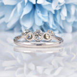 Ellibelle Jewellery Art Deco Diamond 18ct White Gold Three Stone Engagement Ring (1.00ct)