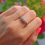 Ellibelle Jewellery Art Deco Diamond 18ct White Gold Three Stone Engagement Ring (1.00ct)