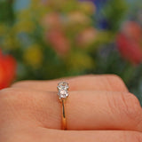 Ellibelle Jewellery Art Deco Diamond 18ct Yellow Gold Trilogy Ring