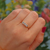 Ellibelle Jewellery Art Deco Diamond 18ct Yellow Gold Trilogy Ring