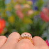 Ellibelle Jewellery Art Deco Diamond 18ct Yellow Gold Trilogy Ring