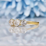 Ellibelle Jewellery Art Deco Diamond 18ct Yellow Gold Trilogy Ring