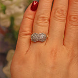 Ellibelle Jewellery Art Deco Diamond Double Cluster Ring