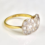 Ellibelle Jewellery Art Deco Diamond Double Cluster Ring