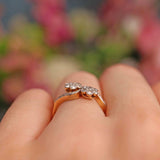 Ellibelle Jewellery Art Deco Diamond Gold & Platinum Double Daisy Ring